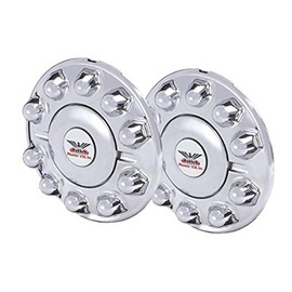 Front Hub Cover Kit, Phoenix USA QH1002F-x2, FRONT SET, Fits Aluminum Wheels on '05 to '16 FORD F450 F550 with 19.5 10 Lug, WHEEL HUB COVER, HUB CAP