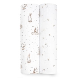 aden + anais Silky Soft Swaddle Blanket, Boutique Muslin Blankets for Girls & Boys, Baby Receiving Swaddles, Ideal Newborn & Infant Swaddling Set, Perfect Shower Gifts, 2 Pack, Healing Nature