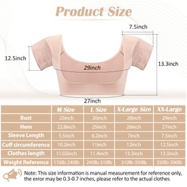 6 Pcs Underarm Sweat Vest Breathable Underarm Sweat Pads Armpit Sweat Proof Shirt Washable Armpit Sweat Pads for Woman Girls Ladies Underarm Sweat Protector (White, Black, Nude, Medium)