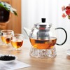 28OZ Glass Teapot with Infuser Stovetop Safe, 800ml Borosilicate Glass