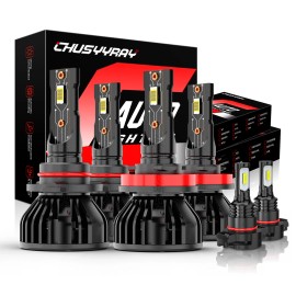 CHUSYYRAY For Chevy Silverado 1500 2500 2007-15 Accessories LED Headlights Fog Bulbs Kit