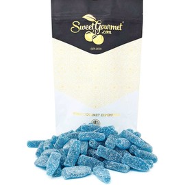 SweetGourmet Blue Raspberry Bottles | Small Candy Sour Gummy | 1 Pound