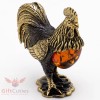 Solid Brass Amber Figurine of bird Golden Rooster IronWork