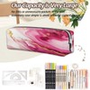 Pink Gilt Marble Pencil Case,PU Pencil Pouch, Portable Pencil Bag,