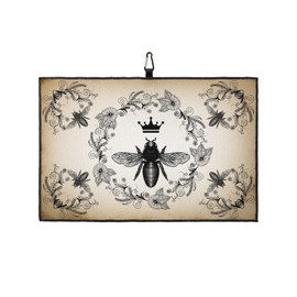 Bee Golf Towel, Absorbent Golf Towels for Golf Bags with Clip, Golf Gift for Women Men Husband Boyfriend Dad Golf Fan, Quick Dry Golf Towels 24"x16" - French Bee Garden Vintage Queen Floral