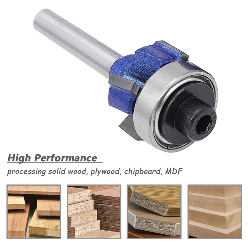 Mesee 4-Teeth R1 Round Over Router Bit, 1/4 Inch Shank