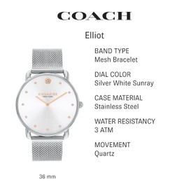 Coach Elliot Women's Watch | Elegant and Sophisticated Stles Combined | Premium Quality Timepiece for Everyday Wear | Water Resistant | (Model 14504207)