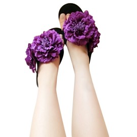 Butterme Multicolor Chiffon Blumen Blütenblatt Haar Clip Bogen Clip Barrettes Zubehör Alligator Clip Mädchen Headwear Kopfschmuck Blume Bogen Hairclip (Dunkelviolett)