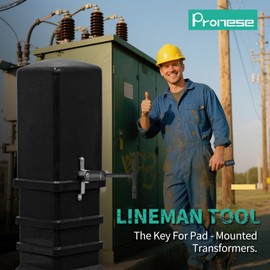 Pronese Penta Wrench with T-Handle,Heavy Duty Lineman Wrench made by CrMo steel,the key for Pentagon Curb Boxes