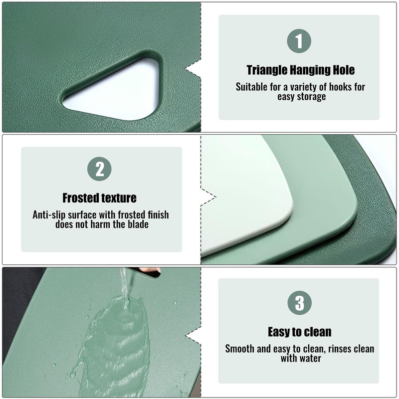 RZMZBY Chopping Board, Chopping Board, 3 Kitchen Board, BPA Free,