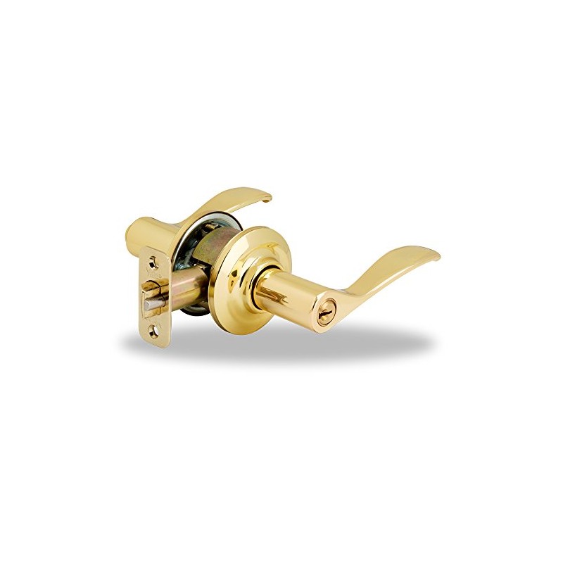 Yale Security NRE3 Norwood Entry Lever Handle, Polished Brass