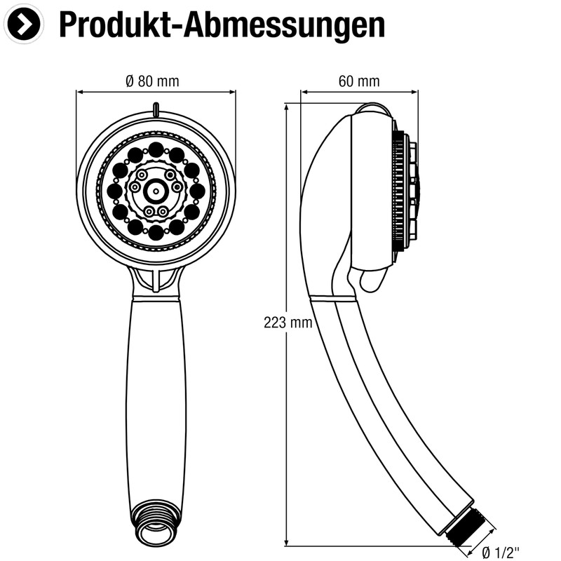 CON:P SA330694 Ocean Carballo Hand Shower - Chrome