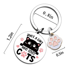 XzmaaoX Cat Lover Keychain Gifts for Women Girls Cute Black Cats Keychain Pet Themed Gifts for Cat Mom Lady Daughter Girls Unique Gift for Birthday Christmas Just A Girl Who Loves Cats