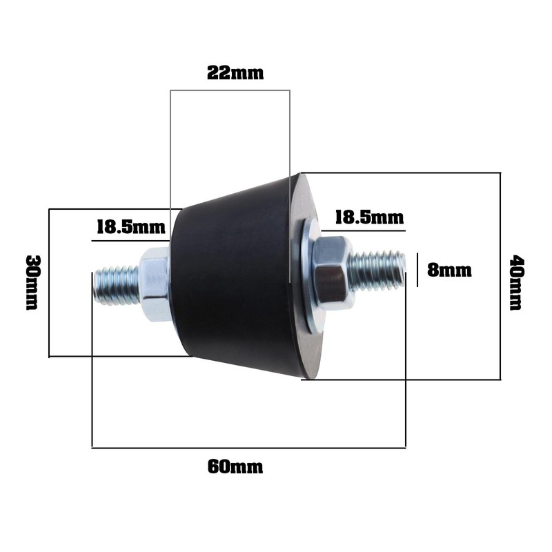 VGOL 8 Pieces M8 Shock Absorbing Rubber Bearings Shock Absorber
