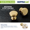 KOPPALIVE 10-Pack Solid Brass Kitchen Cabinet Knobs, Modern Gold Drawer