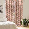 Ambesonne Retro Window Curtains, Sixties and Seventies Style Geometric Round