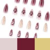 24 Pcs Short Almond Press on Nails Nude Fake Nails