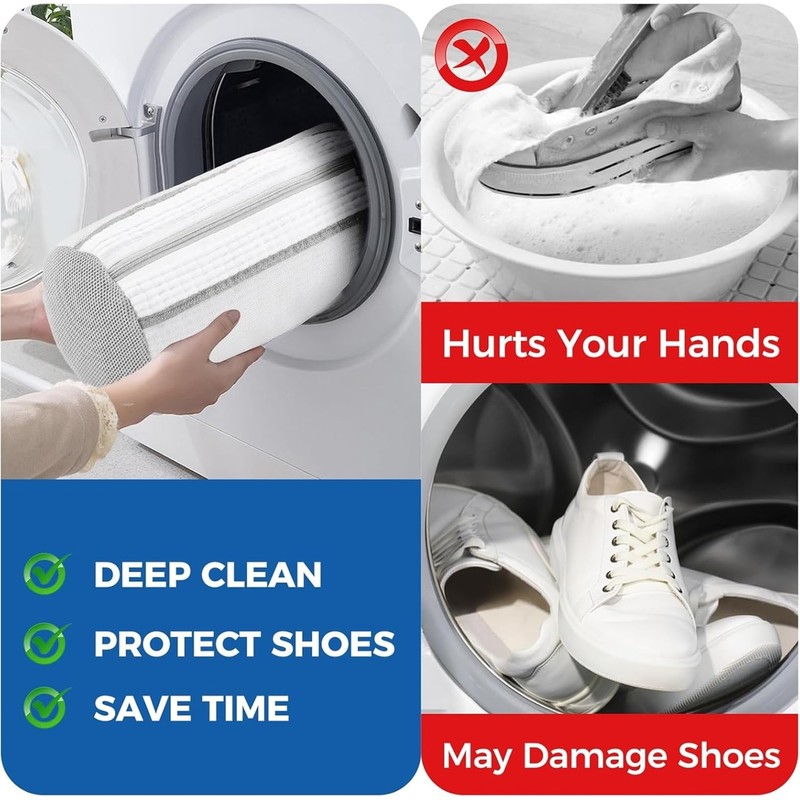 Sezau Shoe Washing Machine Bag 2 Pack with Insole Pocket,