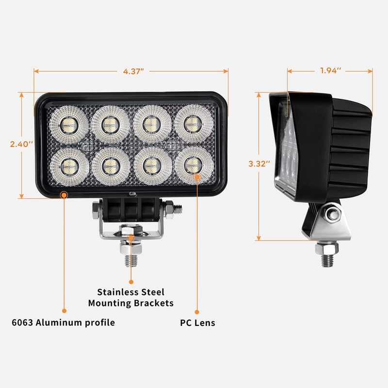 4PCS LED Tractor Work Lights 12v led Flood Light pods