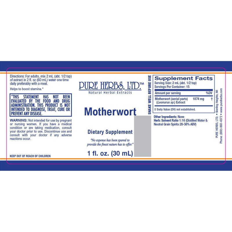 Pure Herbs: Motherwort - 1 oz.