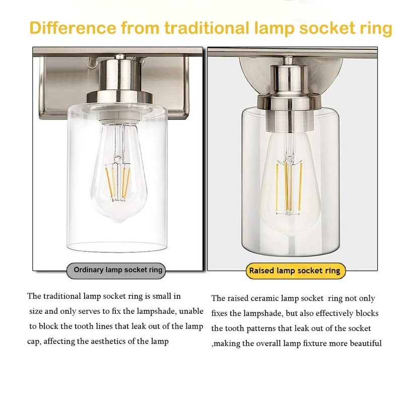 WOYTTSYSM 2Pcs Light Socket Shade Ring,Medium-Base Ceramic Sockets,Lock E26 E27