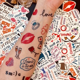 Yatatu - Over 130 Temporary Tattoos for Weddings with Various Designs - Individual Pieces Ready to Use (French version)
