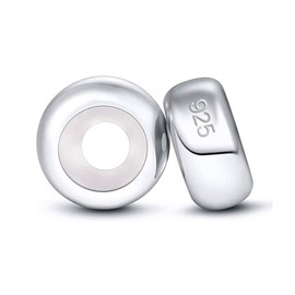 Sold Serling Silver 2pcs Rubber Charm Stopper Spacer Bead for Charm Bracelets