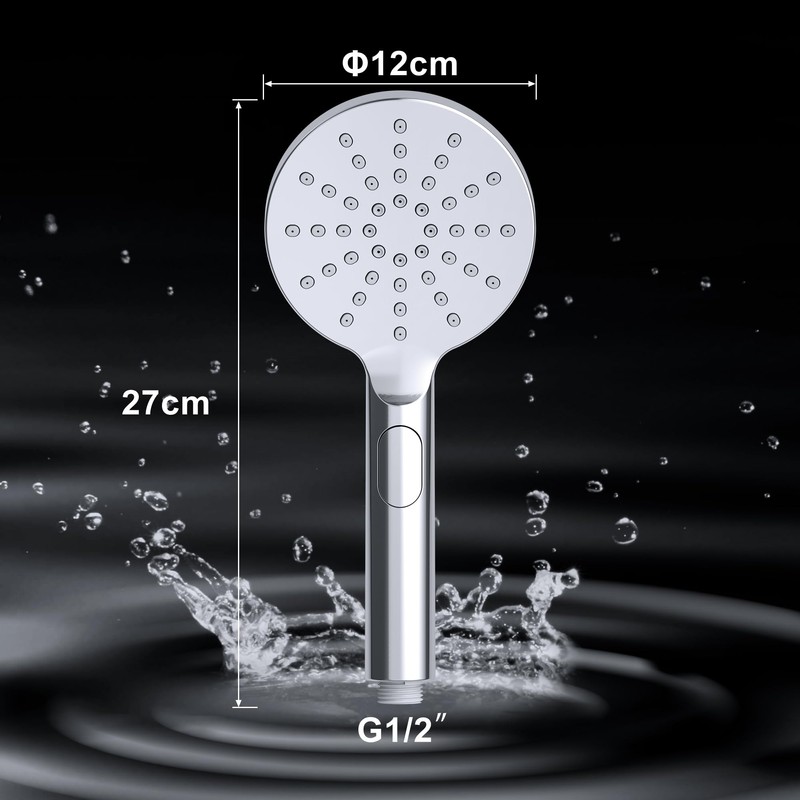 JOHO Large Shower Head Rain Shower Hand Shower with 3