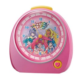 Rhythm 4ZM606AY13 Table Clock, Pink, 5.2 x 5.4 x 3.3 inches (13.2 x 13.7 x 8.4 cm), Alarm Clock, Star Twinkle Pretty Cure