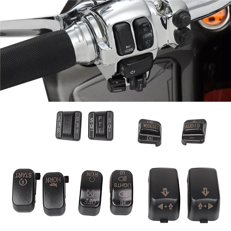 XMMT Black Hand Control Switch Housing Caps Fit for Harley