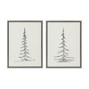 Kate and Laurel Sylvie Minimalist Evergreen Trees Sketch Framed Canvas