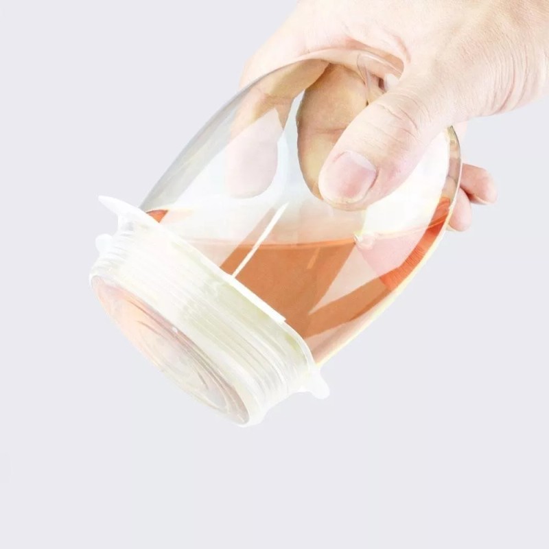 Compraymas Tapas De Silicon Cocina Garrafon Reutilizables Flexibles 6pz