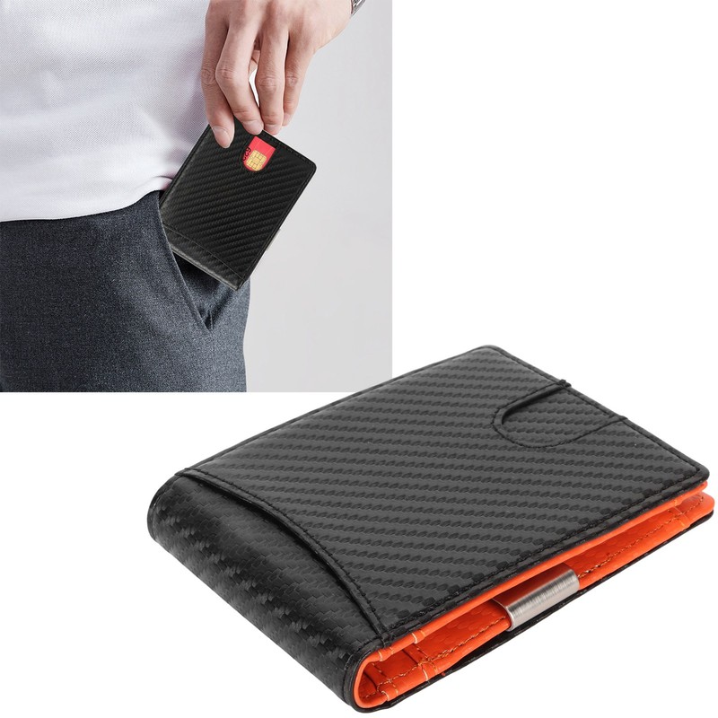 Men Slim Wallet 10 Credit Card Holder Slots Leather Money
