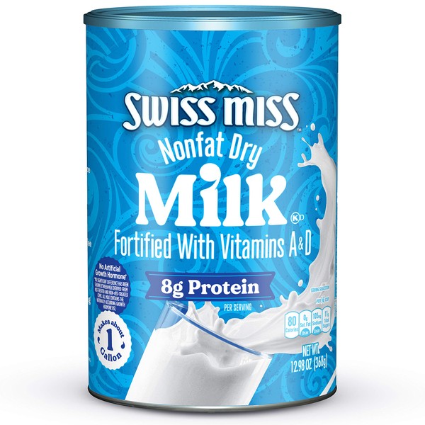 Swiss Miss Nonfat Dry Milk With Vitamins A and D, 12.98 oz Canister