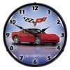 Collectable Sign and Clock GMRE1112345 Crystal Red 14" Corvette C6 Lighted Clock