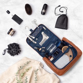 Hanging Toiletry, Wash Bag with Pack Pouch | Large | Toiletries Bag Cosmetic Organiser | Multiple Compartments | Large Wash Bag with Hook for Toiletries, Toilet Travel Kits | Gifts for Men and Women