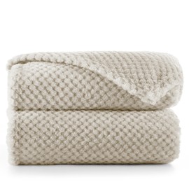 DecoKing Scandanavian style Blanket microfibre cosy Blanket Fleece bedspread Soft smooth Cuddly, Microfibre, cappuccino, 70 x 150 cm