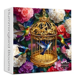 Hummingbird Puzzles for Adults 1000 Pieces, PICKFORU Colorful Flowers Garden Jigsaw Puzzles Bird, Hard Impossible Floral Art Theme as Home Wall Art