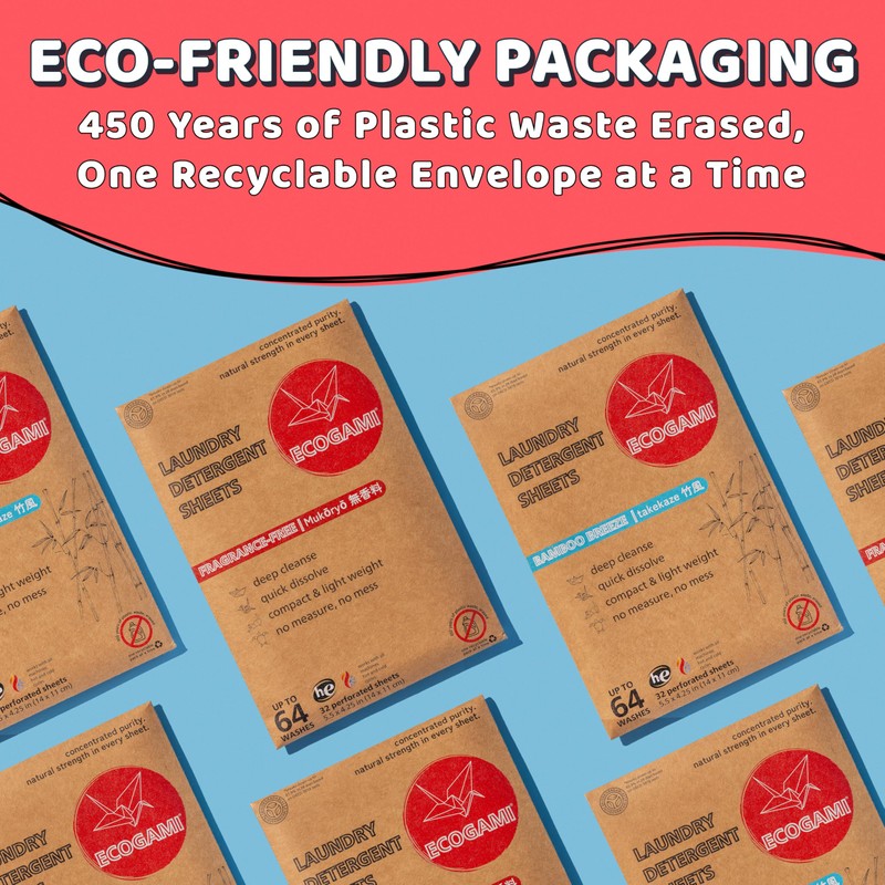 Ecogami Laundry Detergent Sheets - 32 Sheets (Up to 64