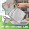 Fiohiros 2025 10-Pack New Non-Scratch Wire Dishcloth,3-Layer Scrub Sponge with