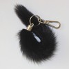 Fosrion Real Mink Marten Tail Fur Keychain (Black, 15cm, 1
