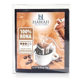 Hawaii Selection/ 100% Kona Coffee/Medium Roast/Single Serve/Pour Over Coffee/Drip Coffee / 5 pouches