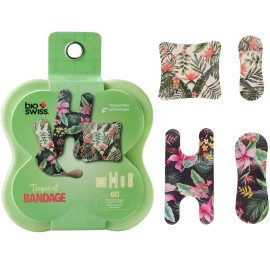 BioSwiss Bandages, Assorted Size Tropical Print Self Adhesive Bandage, Latex ...