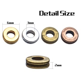 Rondelle Spacer Beads, 200pcs 6mm Flat Round Spacer Beads Metal Rondelle Spacer Beads Craft Supplies for DIY Jewelry Making, Antique Golden, Antique Silver, Antique Bronze, Copper