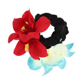 FOMIYES 2pcs Elastic Floral Hair Scrunchies for Women Girls Orchid Fabric Hair Ties Charming Accessories Colorful Decoration for Parties and Everyday Wear