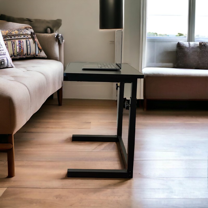 Tinymod Height Adjustable Sofa Side C Shape Table,Laptop Holder End