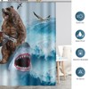 Aimego Funny Shower Curtains Shark Bear Shower Curtain Set with