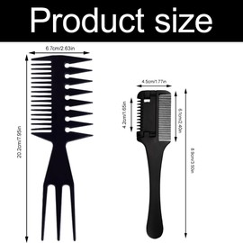 DOKRIN Haarkämme,2-teiliger Stylingkamm, Frisierkamm, Haarschneidekamm