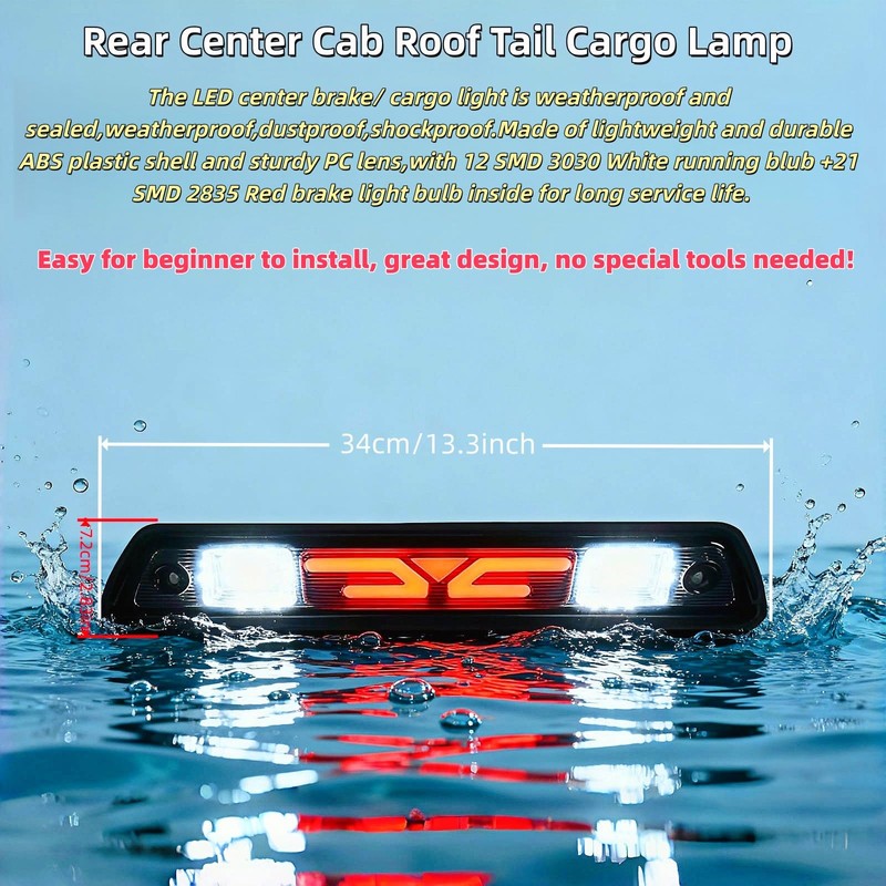 HAHLOMEI LED Third Brake Light Compatible with 2009-2014 Ford F150