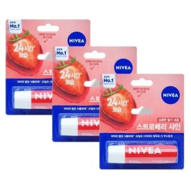 니베아 립케어 립밤 4.8g 스트로베리 샤인 x 3개 1set